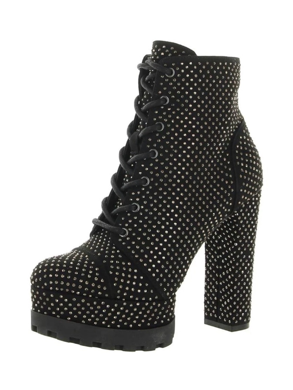 NEW Jessica Simpson Irella-2 Platform Black Suede Sparkle Size 7.5